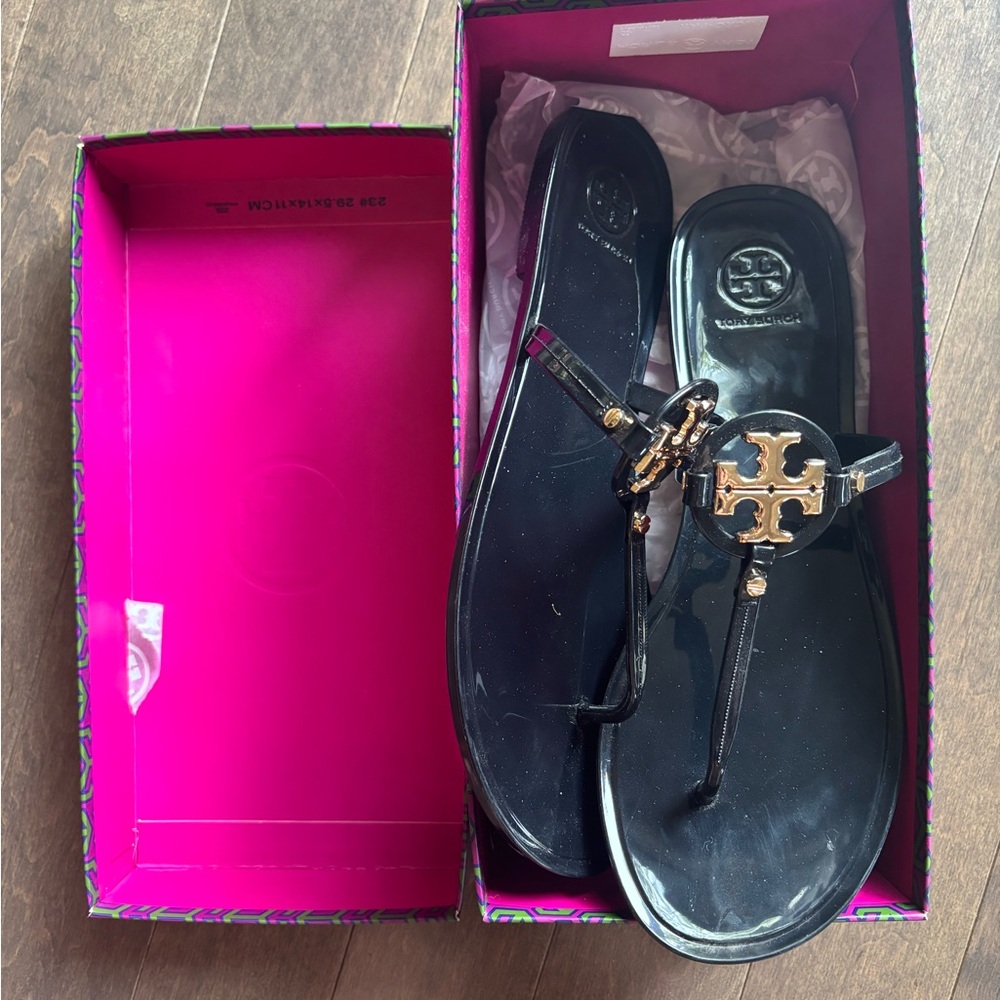 Tory Burch Mini Miller Jelly Sandal with Gold Logo